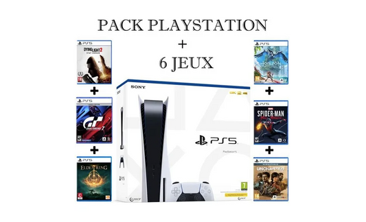 PACK PLAYSTATION 5 + 6 JEUX